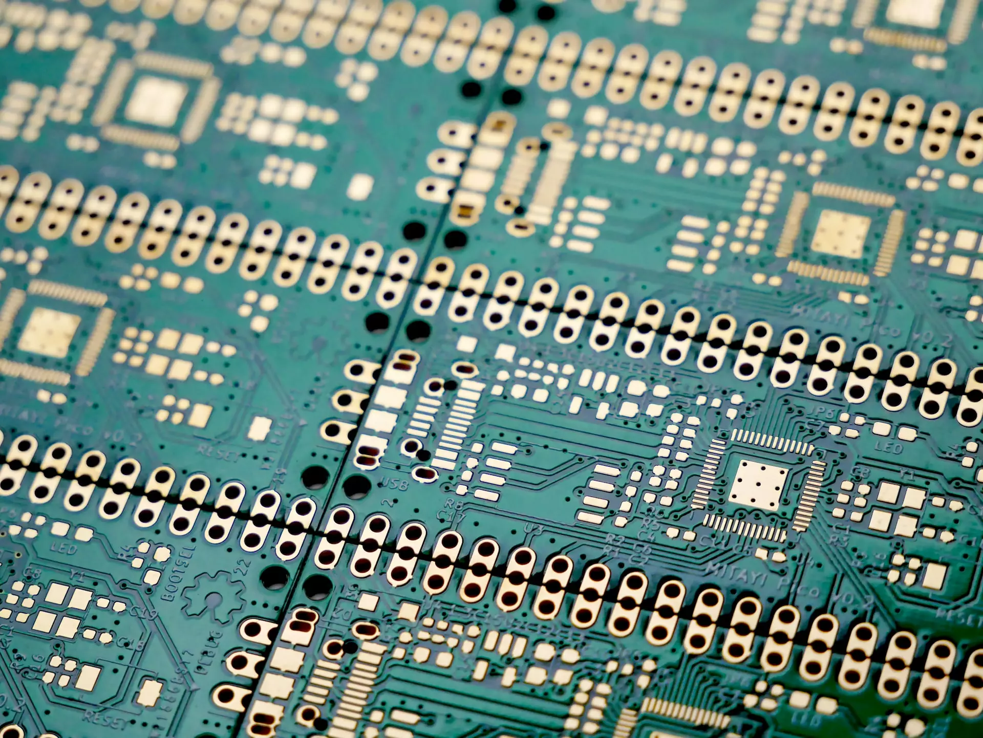 Close up view of a circuit board