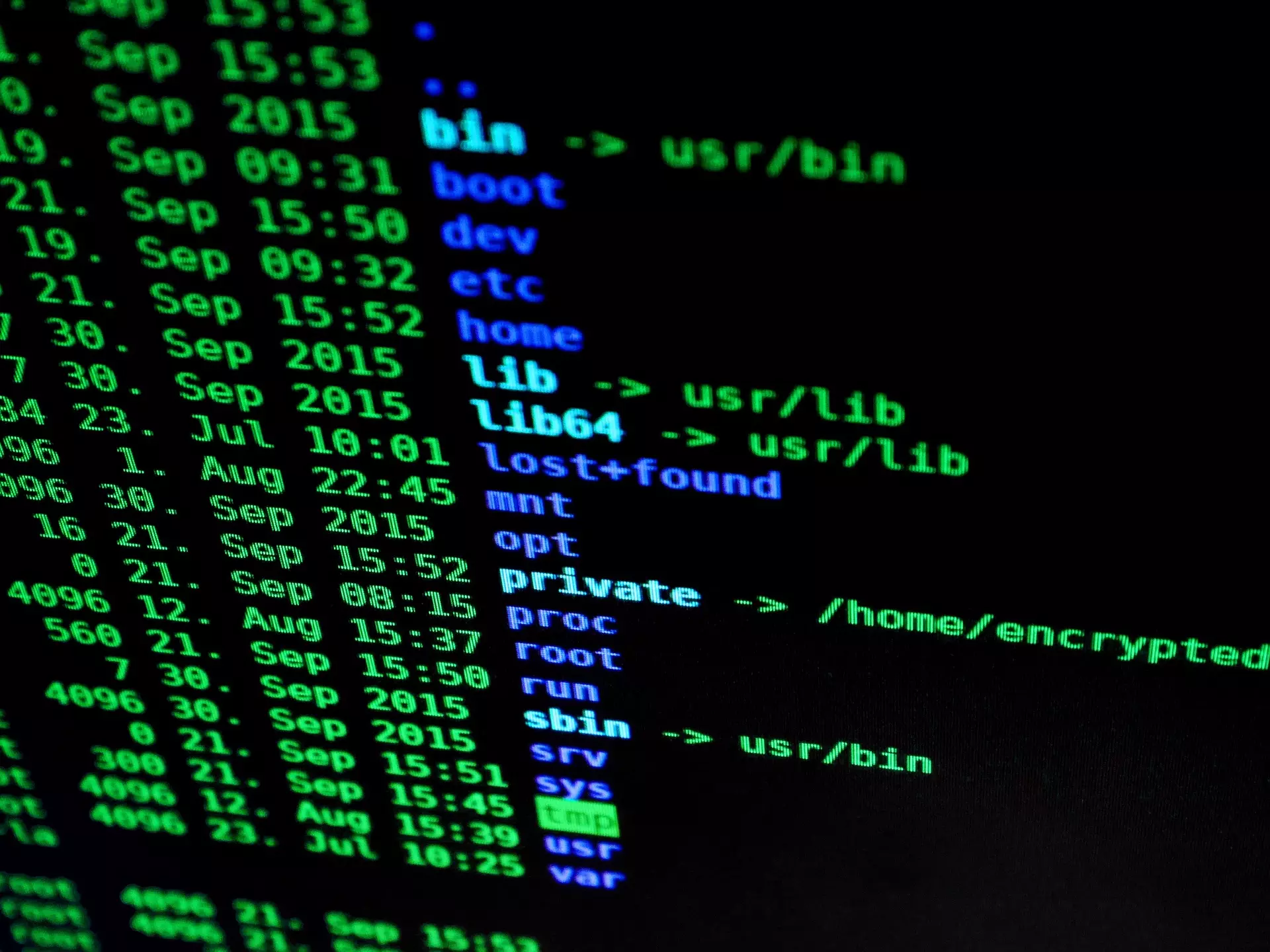 Close up of computer screen displaying a file structure